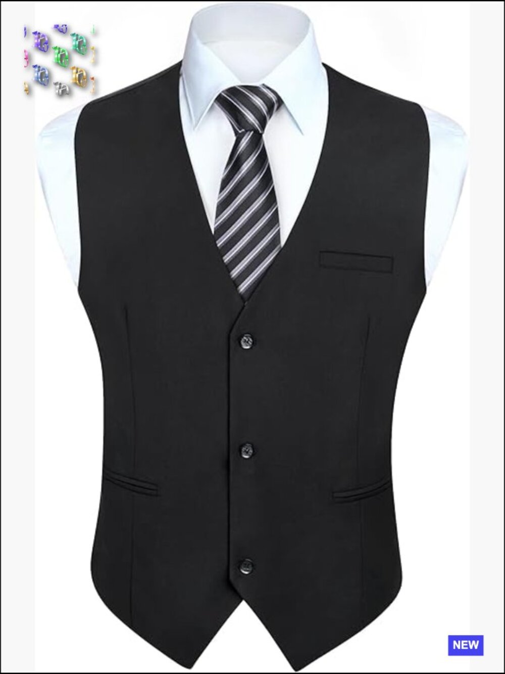 Classic V-Neck Dress Vest Formal Wedding Business Casual Suit Waistcoat